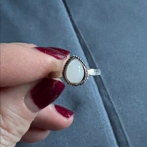 Elegant Silver Teardrop Ring
